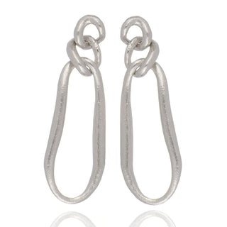 A&s Paradise Collection Silver Organic Links Drop Earrings