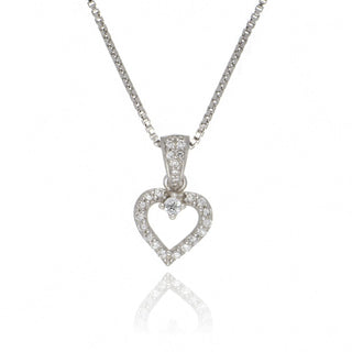 A&s Enchanted Collection Cubic Zirconia Heart Silver Necklace