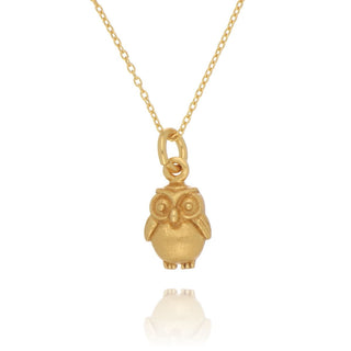A&s Paradise Collection Yellow Gold Vermeil Owl Necklace
