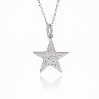 A&s Paradise Collection Silver Cubic Zirconia Star Necklace