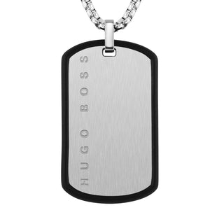 Boss Gents Id Brushed Stainless Steel Dog Tag Necklace