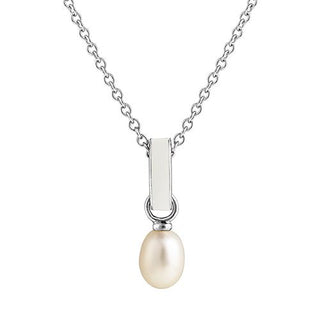 Jersey Pearl Silver Viva Pearl Pendant Necklace - White
