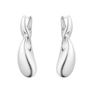 Georg Jensen Silver Reflect Large Drop Earrings