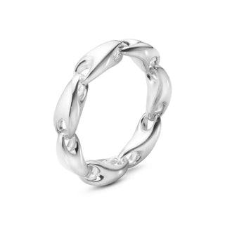 Georg Jensen Silver Reflect Slim Chain Ring - Size 54