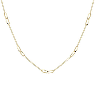 9ct Yellow Gold Double Link Fancy Necklace