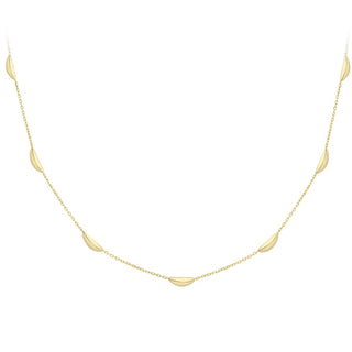 9ct Yellow Gold Wedge And Chain Necklace