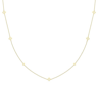 9ct Yellow Gold Flower Chain Necklace