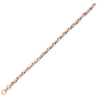 9ct White And Rose Gold Double Link Bracelet