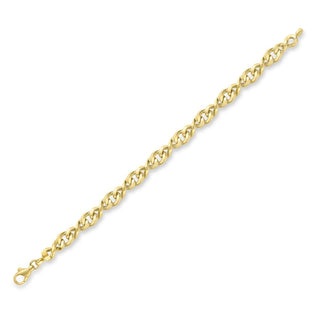 9ct Yellow Gold Fancy Filed Curb Bracelet