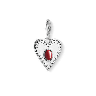 Thomas Sabo Silver And Oval Red Stone Set Heart Pendant