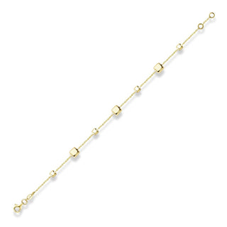 9ct Yellow Gold Square Link And Chain Bracelet
