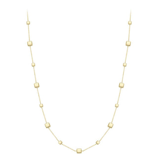 9ct Yellow Gold Square Link And Chain Necklace