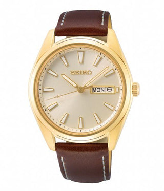 Seiko Gents Yellow Gold Plated Quartz Watch