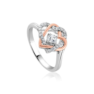 Clogau Silver Always In My Heart White Topaz Ring - Size N
