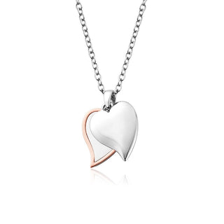Clogau Silver Cwtch Double Heart Drop Necklace