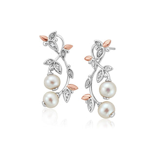 Clogau Silver Lily Of The Valley Pearl Drop Earrings