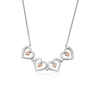 Clogau Silver Tree Of Life Heart Clover Adjustable Necklace