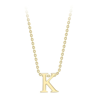 9ct Yellow Gold Initial K Necklace
