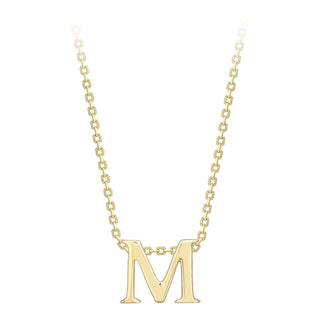 9ct Yellow Gold M Initial Necklace