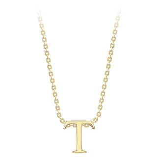 9ct Yellow Gold Initial T Necklace