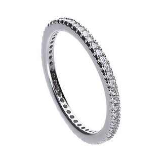 Diamonfire Silver Cz Full Eternity Ring - Size L.5