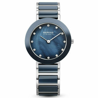 Bering Ladies Blue Mother-of-pearl Stainless Steel And Ceramic Watch