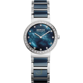 Bering Ladies Blue Mother-of-pearl Stainless Steel And Ceramic Watch