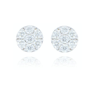 Fine Jewellery Jewellery 9ct White Gold 0.50ct Diamond Flower Cluster Stud Earrings 1210904