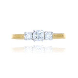 A&s Engagement Collection 18ct Yellow Gold 0.53ct Diamond 3 Stone Ring