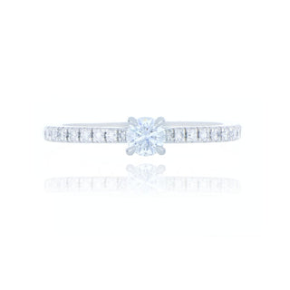 A&s Engagement Collection Platinum 0.26ct Diamond Solitaire With Stone Set Shoulders