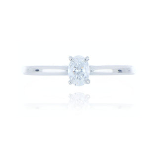 A&s Engagement Collection Platinum 0.33ct Oval Cut Diamond Solitaire