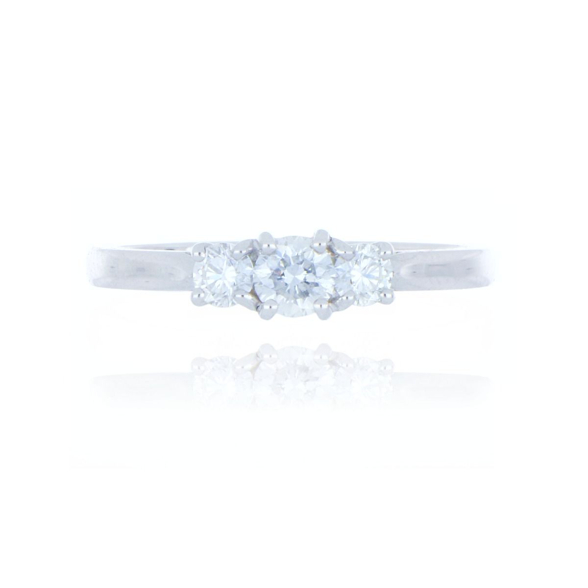A S Engagement Collection Platinum 0.52ct Diamond 3 Stone Ring