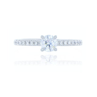 A&s Engagement Collection Platinum 0.51ct Diamond Solitaire With Stone Set Shoulders