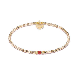 Annie Haak Gold Aster Carnelian Red Bracelet 19cm