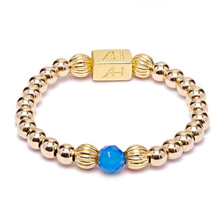 Annie Haak Gold Aster Blue Agate Ring