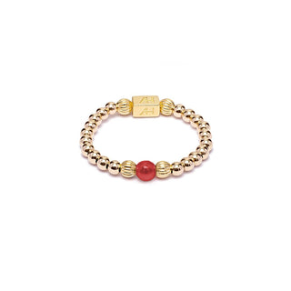 Annie Haak Gold Aster Carnelian Red Ring