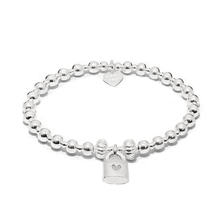 Annie Haak Silver Indigo Love Lock Bracelet 17cm