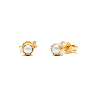 Annie Haak Gold Pearl Zodiac Stud Earrings