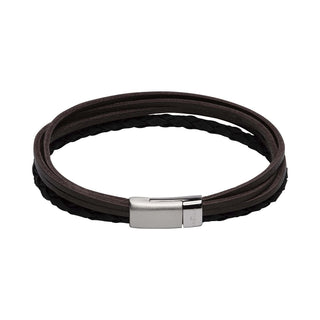Unique & Co Black Leather Multi-strand Bracelet - 21cm