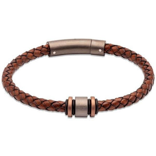 Unique & Co Antique Dark Brown Leather Bracelet -21cm