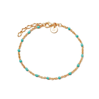 Daisy London Yellow Gold Plated Turquoise Bead Bracelet