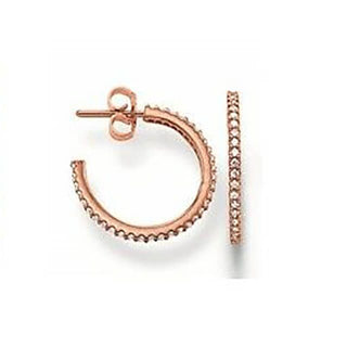 Thomas Sabo Rose Gold Plated Cz Hoop Earrings