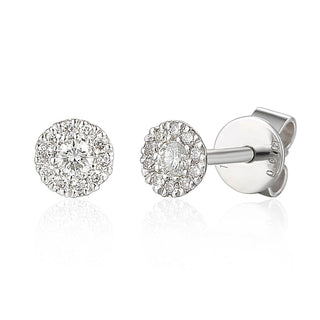A&s Birthstone Collection 9ct White Gold Diamond April Birthstone Stud Earrings