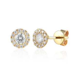A&s Birthstone Collection 9ct Yellow Gold Diamond April Birthstone Stud Earrings