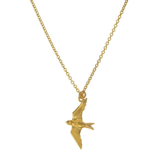 Alex Monroe 22ct Yellow Gold Plate Flying Swallow Necklace