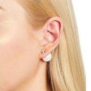 Olivia Burton Silver Black & White Crystal & Pearl Back Earrings