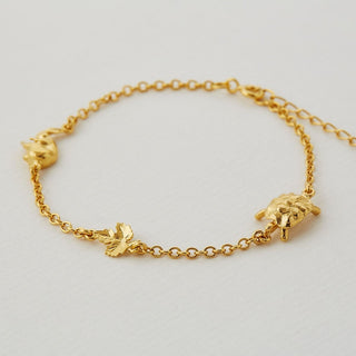 Alex Monroe Gold Plate Tortoise And The Hare In-line Bracelet