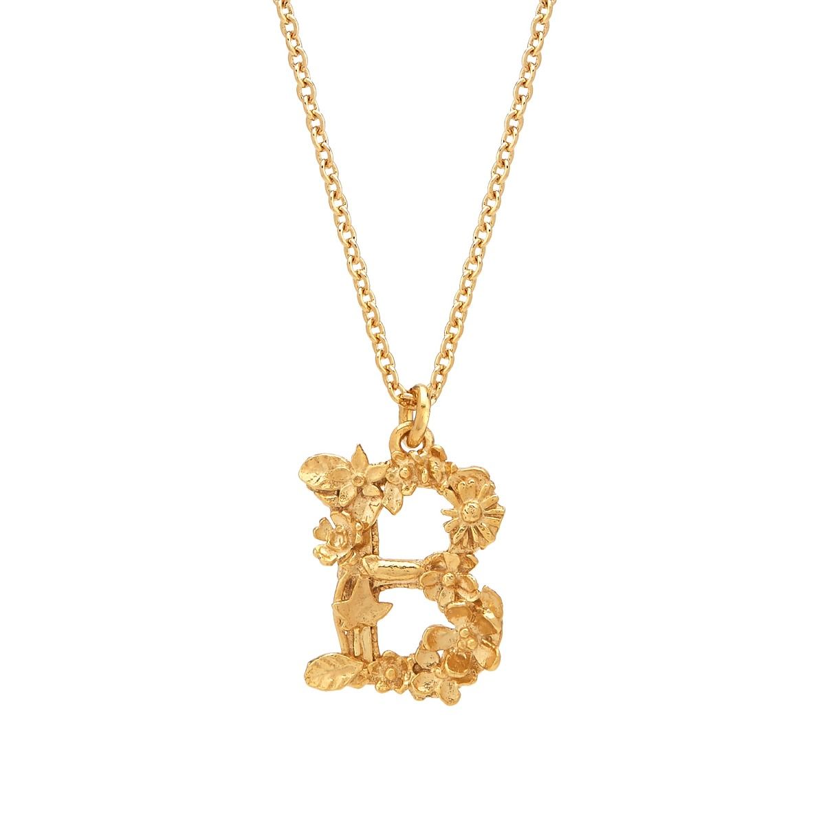 Letter B Diamond Initial 9 Carat Gold Necklace | Australia – Silver Steel