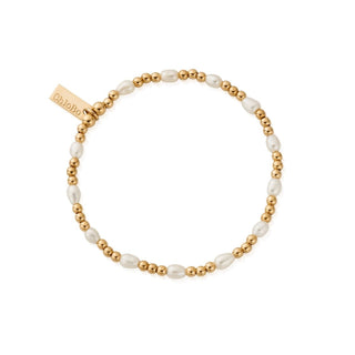Chlobo Yellow Gold Plated Cute Charm Pearl Bracelet