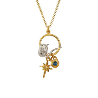 Alex Monroe Silver And Yellow Gold Plated Mouse Guiding Star Necklace